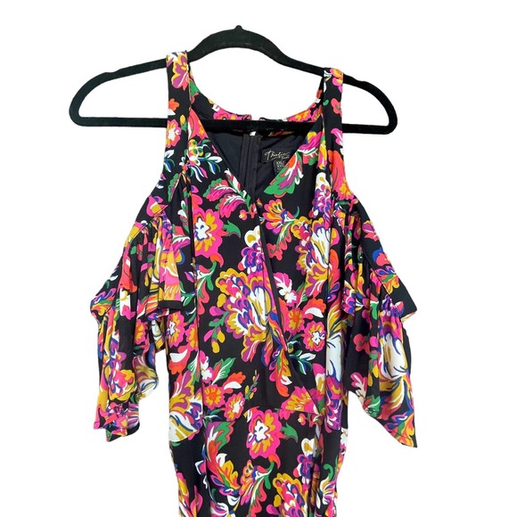 Thalia Sodi Dress Womens Plus Size 2X XXL Multicolored Floral Cold Shoulder - Picture 5 of 14